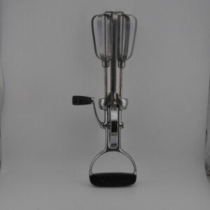 Flint‎ Hand Crank Egg Beater Vintage Manual Rotary Stainless Steel